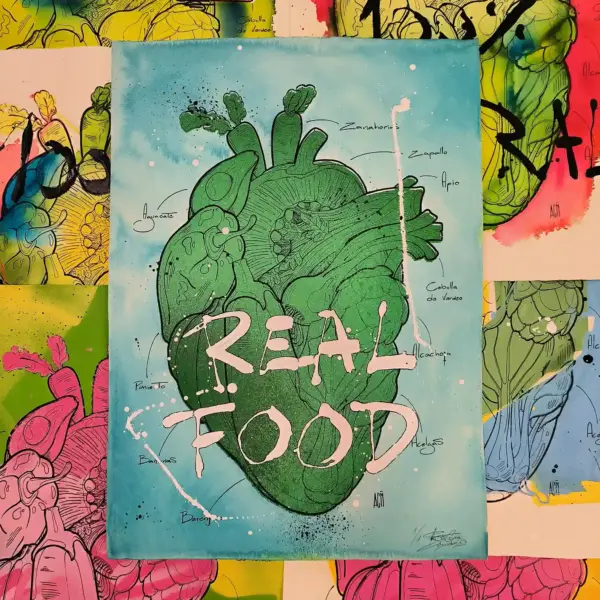 Corazon Vegetal: Amor Natural - Retrato print (original painting on paper) - Arte Urbano Contemporaneo